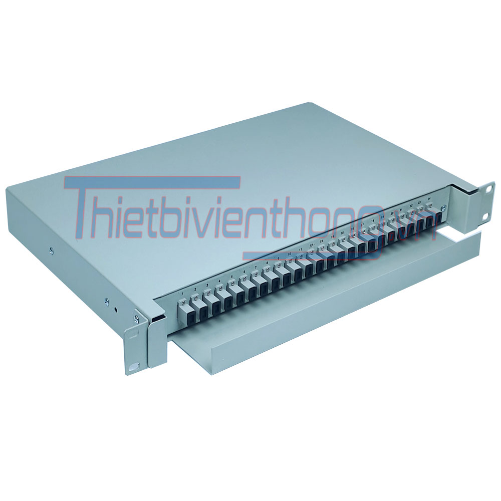 Hộp phối quang ODF 24FO lắp rack khay trượt chuẩn multimode SC OM2 OM3 ( 24 sợi , 24 core ) -3