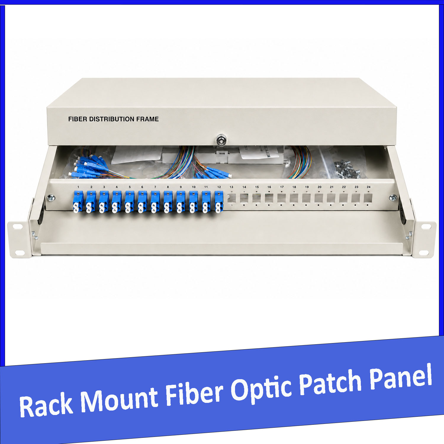 Hộp phối quang ODF 24FO lắp rack chuẩn LC/UPC ( 24 sợi , 24 core )