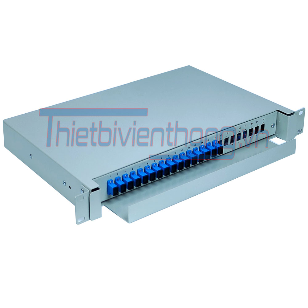 Hộp phối quang ODF 16FO lắp rack khay trượt chuẩn SCUPC -3