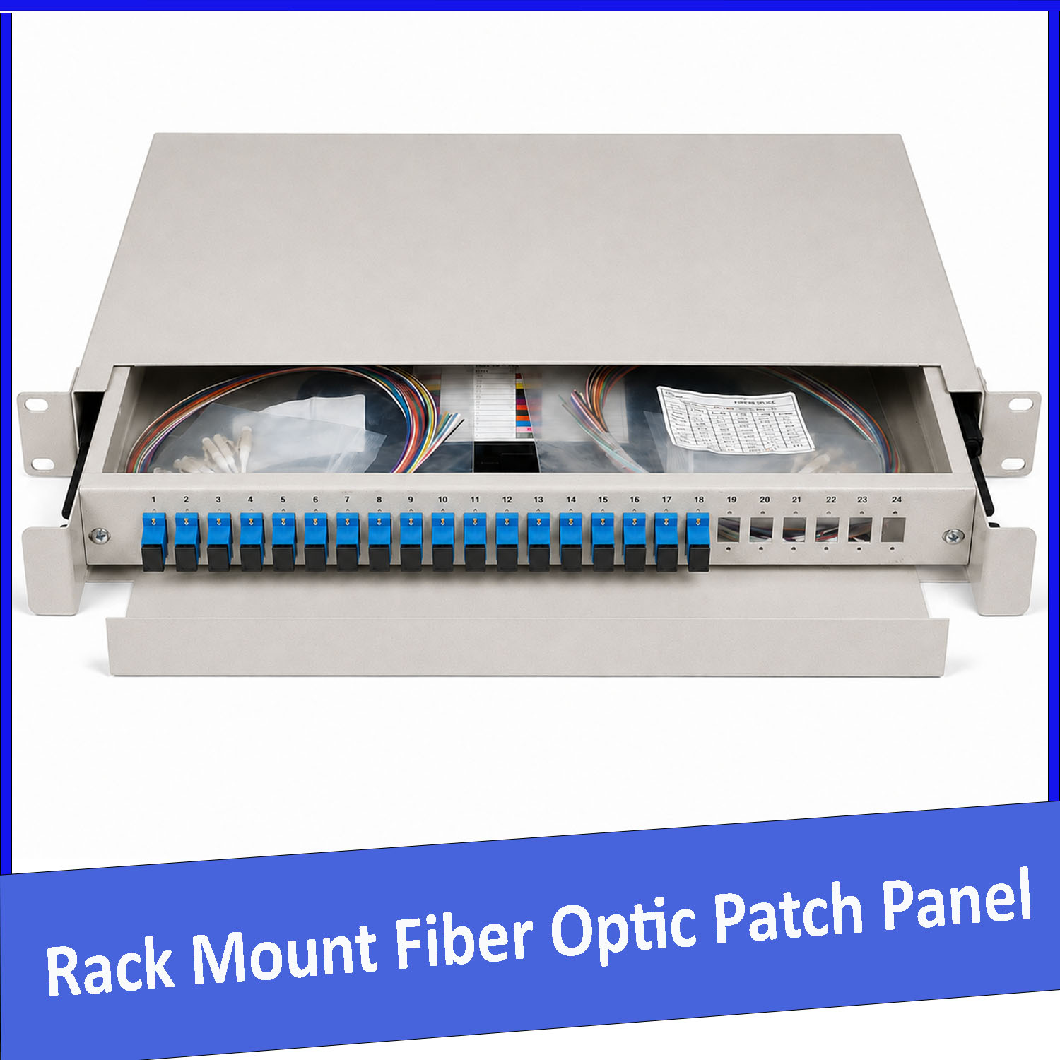 Hộp phối quang ODF 16FO lắp rack khay trượt chuẩn SC/UPC ( 16 sợi , 16 core )