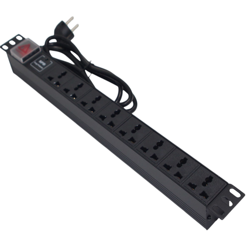 Ổ cắm điện, Thanh nguồn PDU 8 ổ chống sét ( SPD Surge Protector ) 1U gắn rack 19″