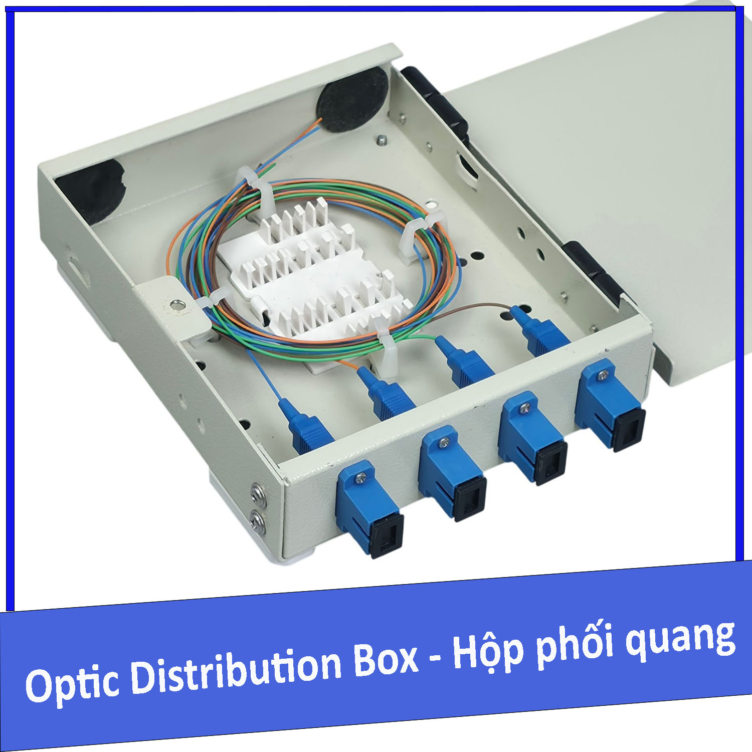 Hộp phối quang ODF 4FO gắn tường bằng thép Singlemode SC/UPC ( Mini Box ODF 4FO )