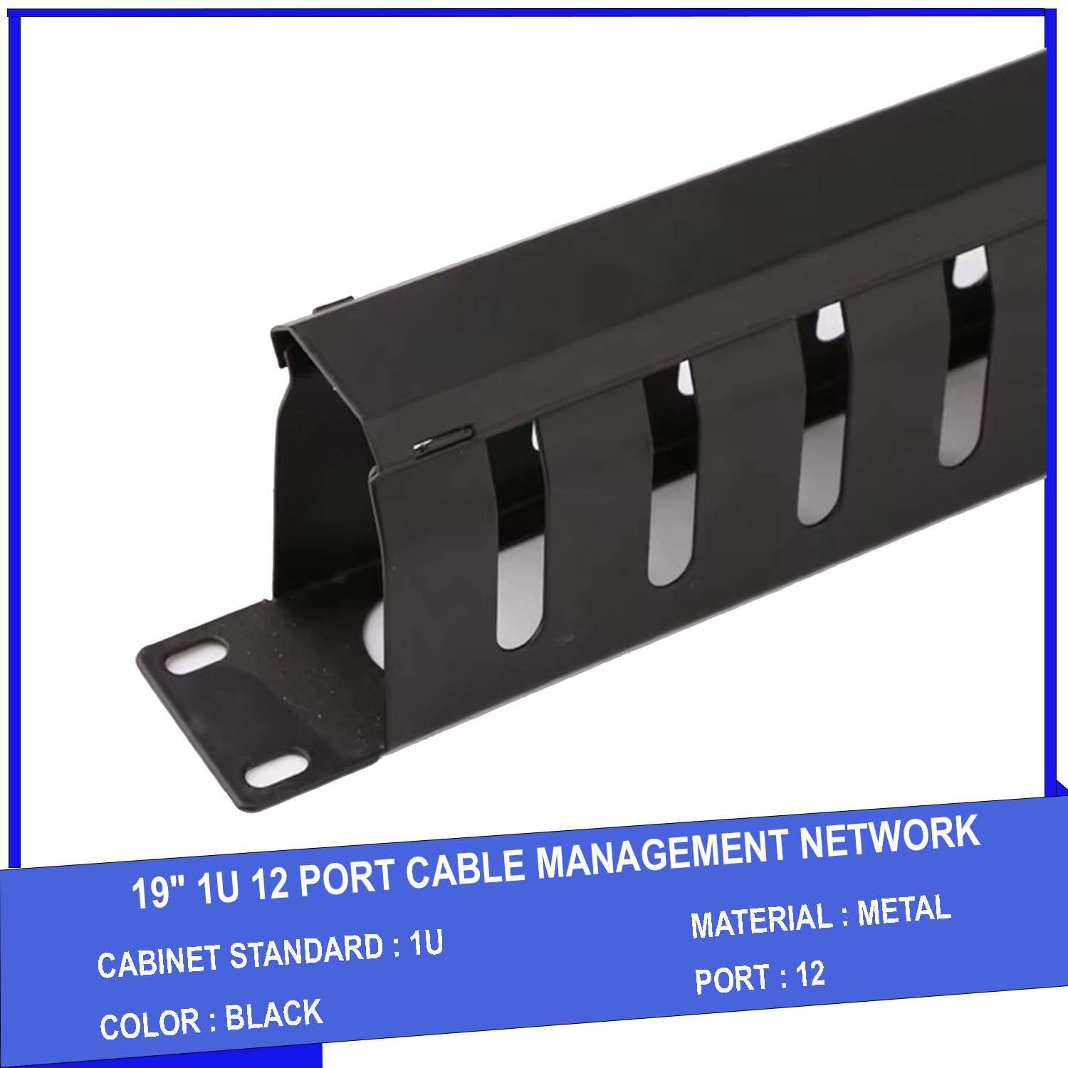 thanh quản lý cáp ngang 1U 12 port -4
