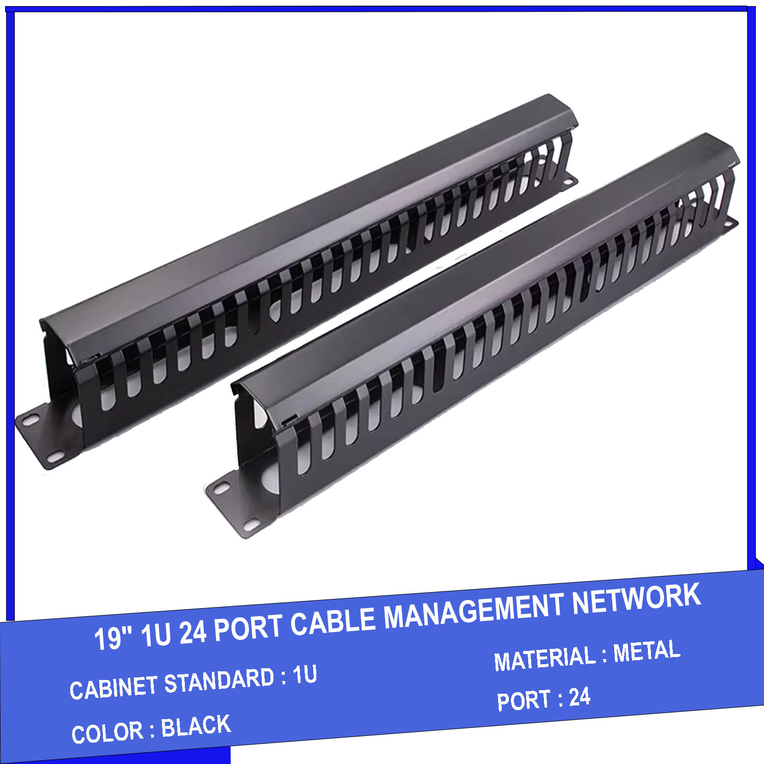 Thanh quản lý cáp ngang 1U 19 inch 24 port GFCMC-1U-S24