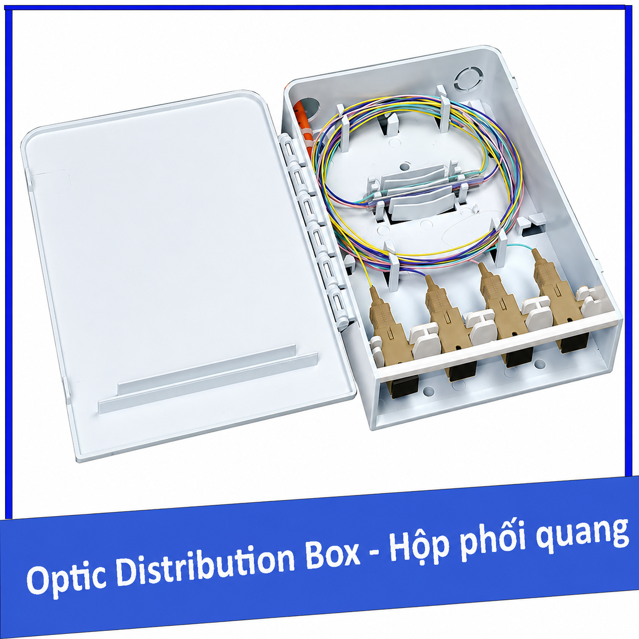 Hộp phối quang ODF 4FO nhựa multimode OM2 SC/UPC (4 sợi, 4 core)