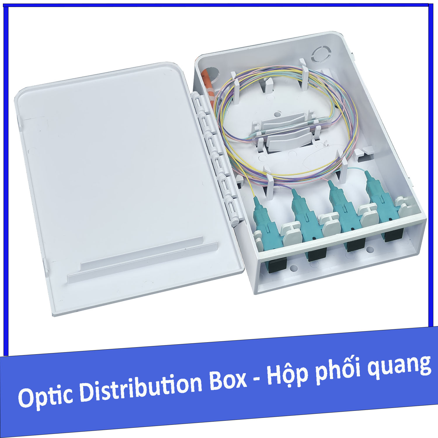 Hộp phối quang ODF 4FO nhựa multimode OM3 SC/UPC (4 sợi, 4 core)