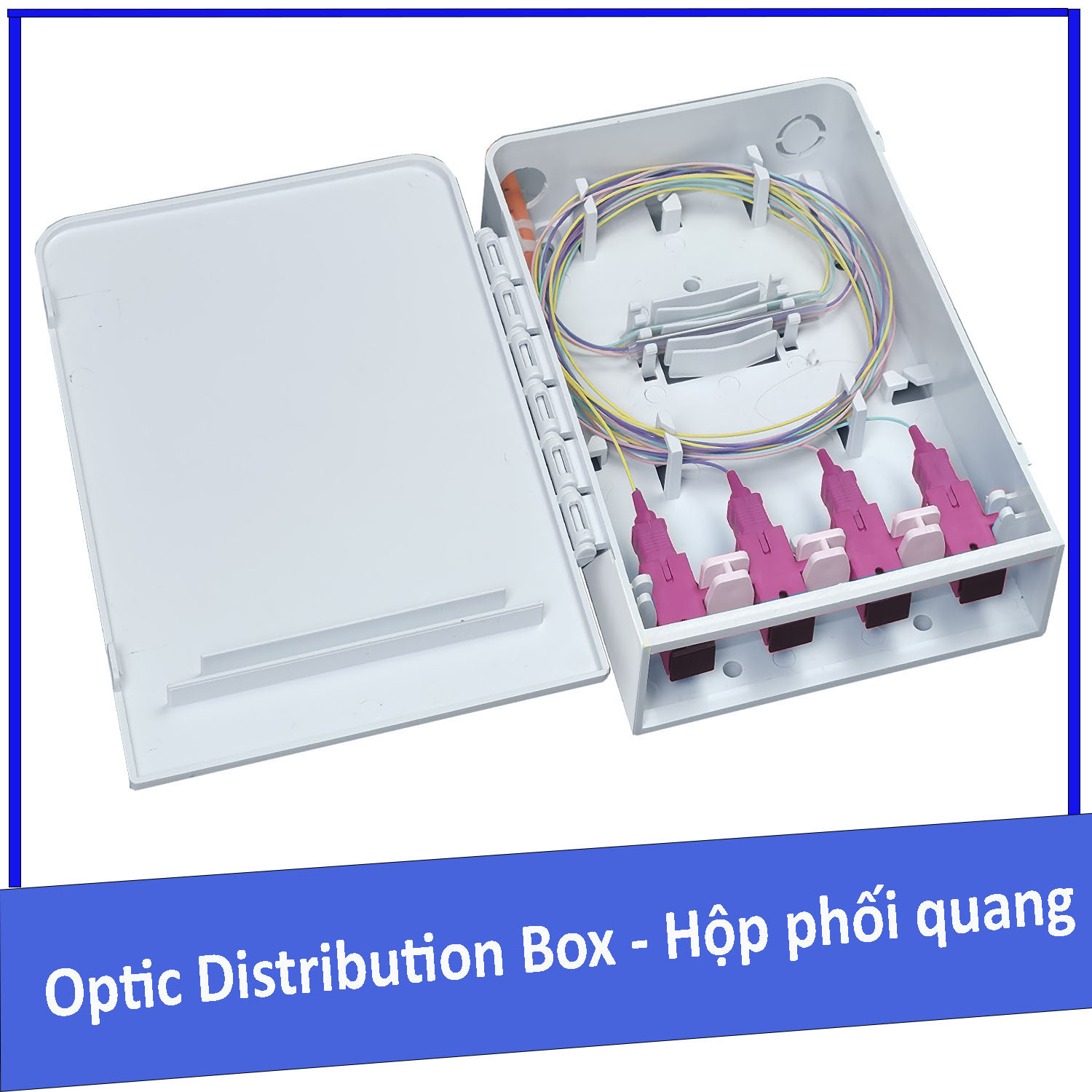 Hộp phối quang ODF 4FO nhựa multimode OM4 SC/UPC (4 sợi, 4 core)