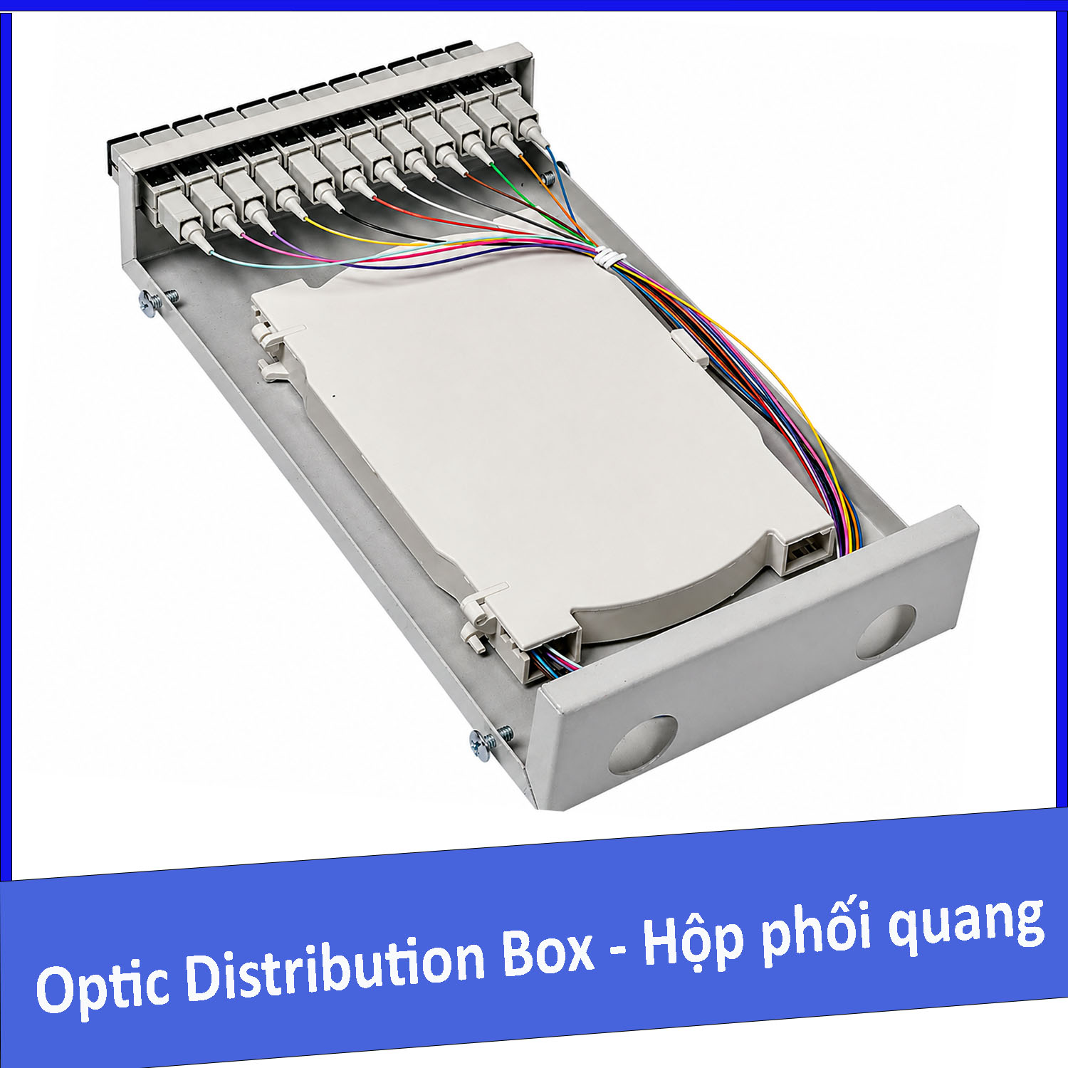 Hộp phối quang ODF 12FO vỏ bằng kim loại Multimode OM2 SC/UPC
